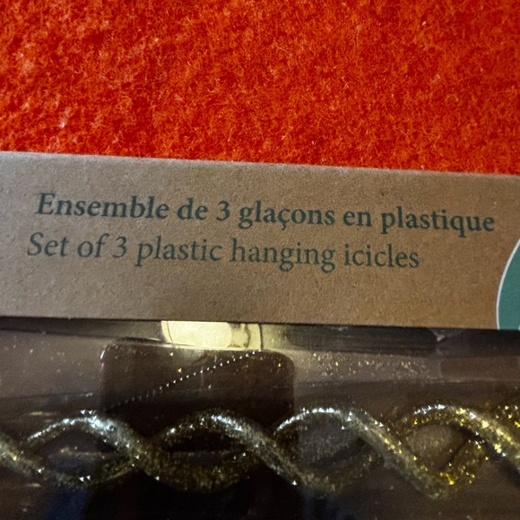 Sparkling icicle hanging ornaments set of 3 (three) NWT - Picture 3 of 7